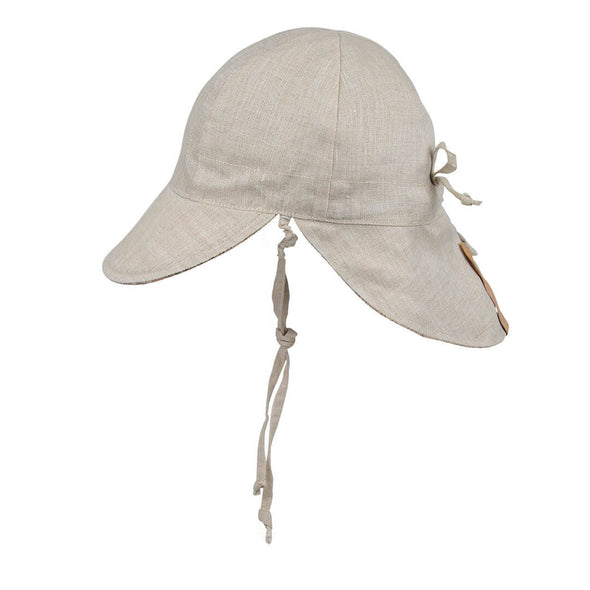 Linen Reversible Flap Hat - Heather/Flax Heritage Lounger