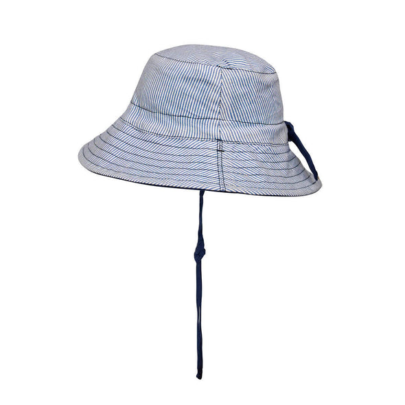 Linen Reversible Sun Hat - Charlie/Indigo Heritage Explorer