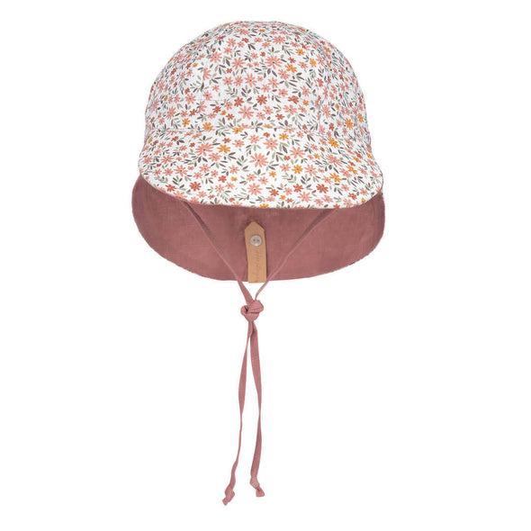 Linen Reversible Flap Hat - Fleur/Rosa Heritage Lounger