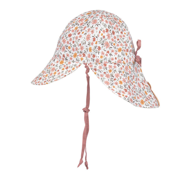 Linen Reversible Flap Hat - Fleur/Rosa Heritage Lounger