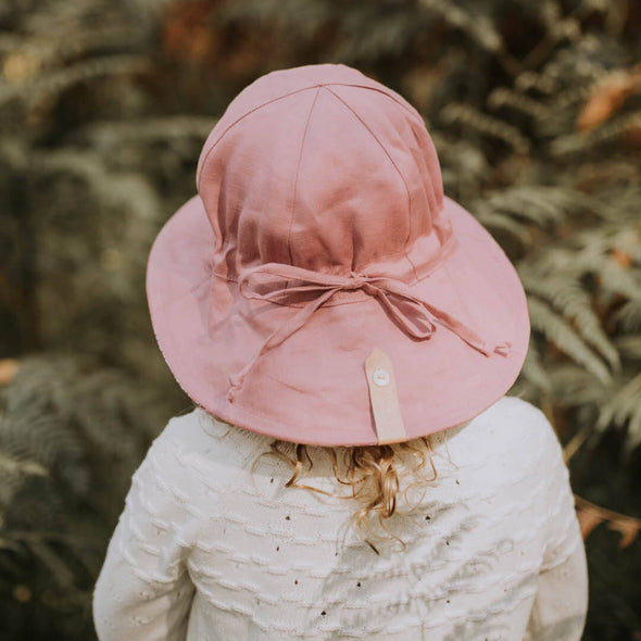 Linen Reversible Sun Hat - Fleur/Rosa Heritage Wanderer