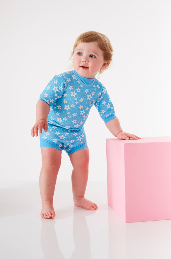 Happy Nappy Wetsuit - Blue Blossom (only Size 3-8m left)