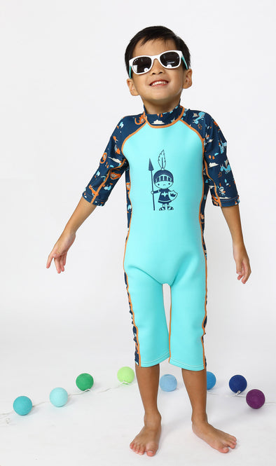 Full Body Wetsuit Kids Thermal Swimsuit One-Piece Long Sleeves