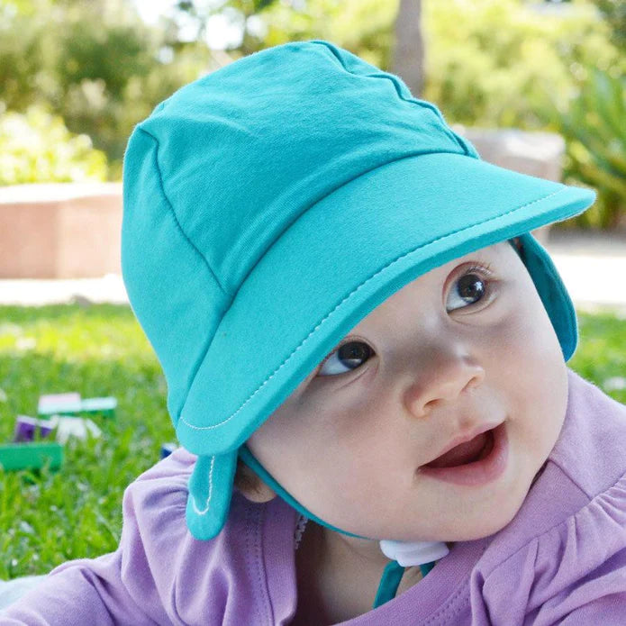 Cotton Legionnaire Cap Turquoise Only Size 6 12m left Baby BeachBums
