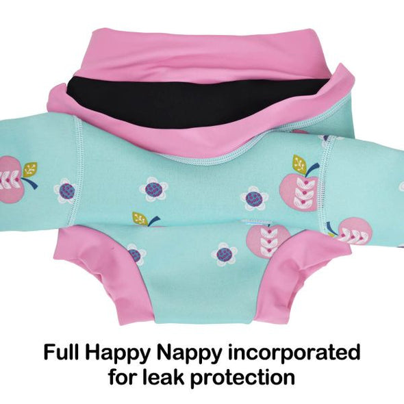 Happy Nappy Wetsuit - Apple Daisy (Only Size 3-8m left)